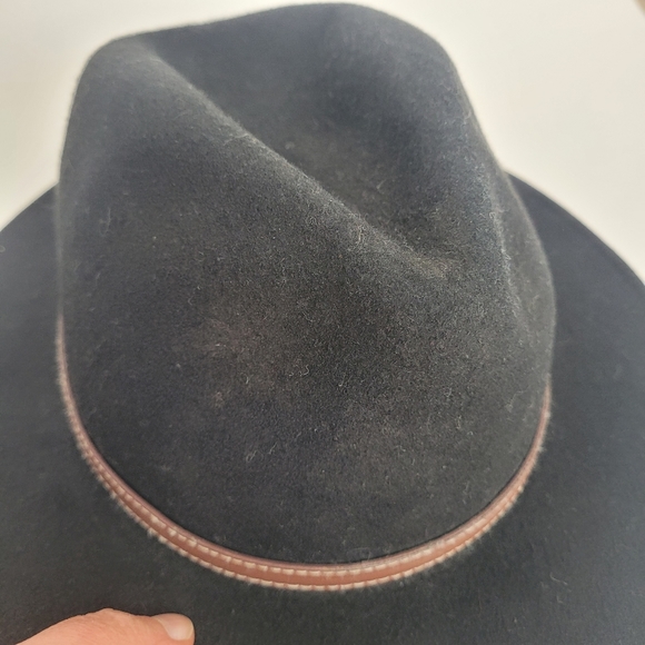 Black felted fedora hat - Picture 7 of 11